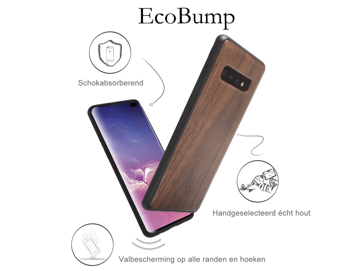 Woodcessories EcoBump Walnut - Samsung Galaxy S10 hoesje