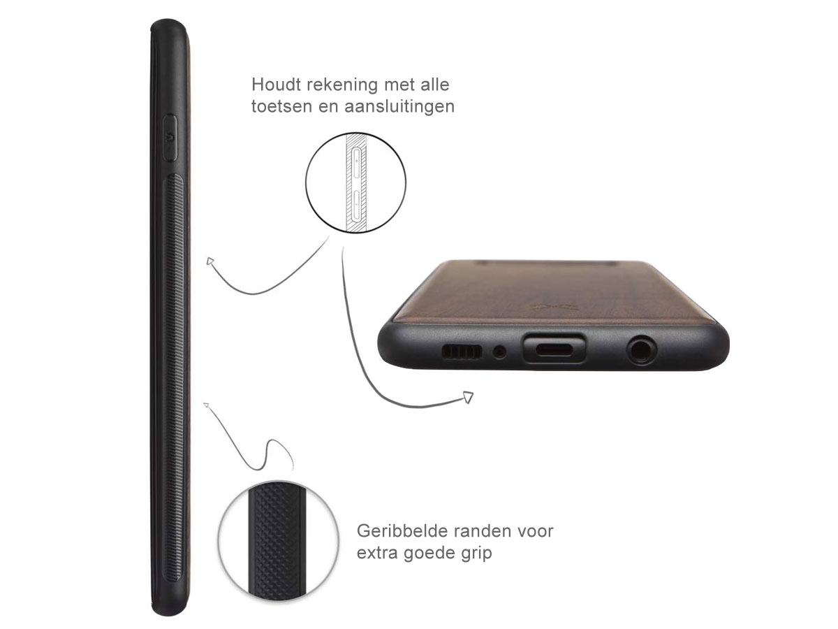 Woodcessories EcoBump Walnut - Samsung Galaxy S10 hoesje