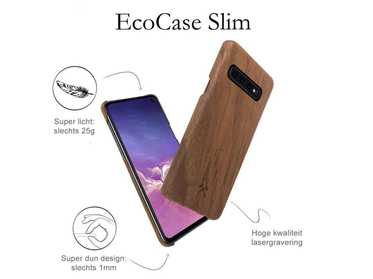 Woodcessories EcoCase Slim Walnut - Samsung Galaxy S10 hoesje