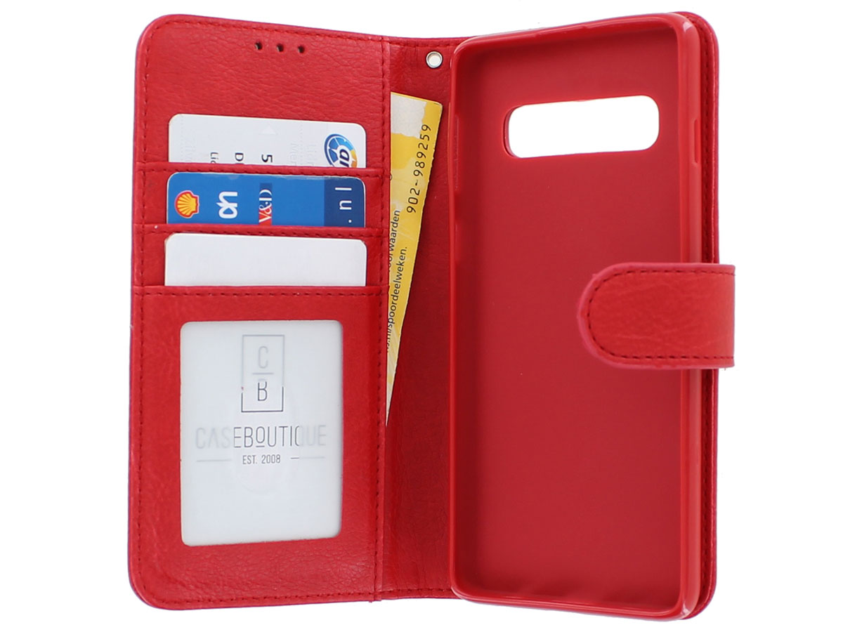 Book Case Mapje Rood - Samsung Galaxy S10+ hoesje