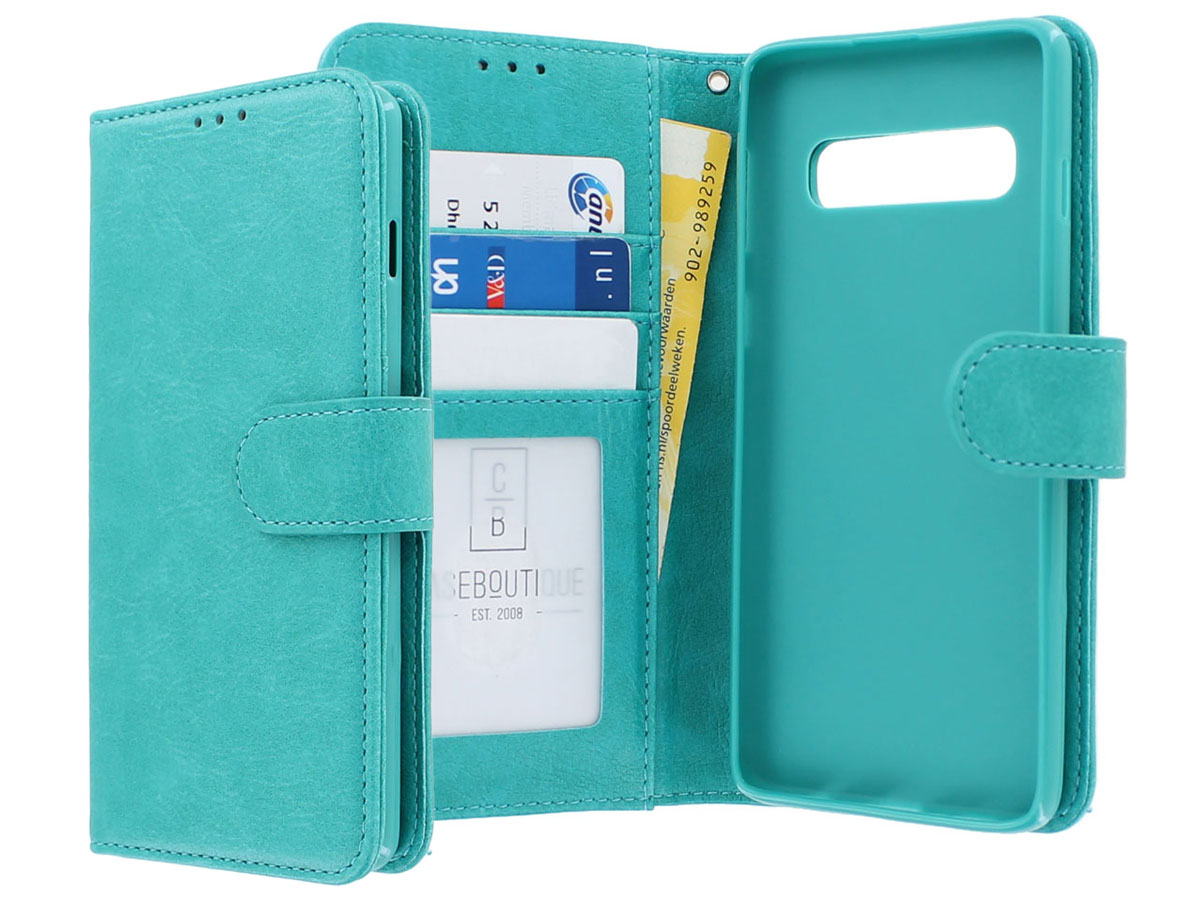 Book Case Mapje Turquoise - Samsung Galaxy S10+ hoesje