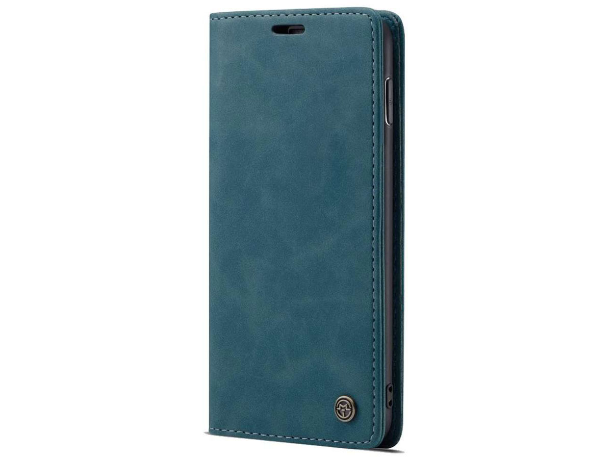 CaseMe Vintage BookCase Blauw - Samsung Galaxy S10+ hoesje