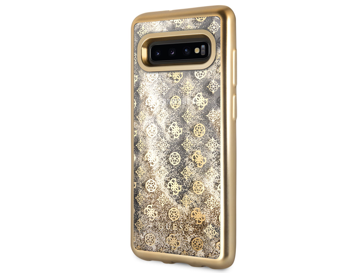 Guess Monogram Liquid Glitter Case - Samsung Galaxy S10+ hoesje