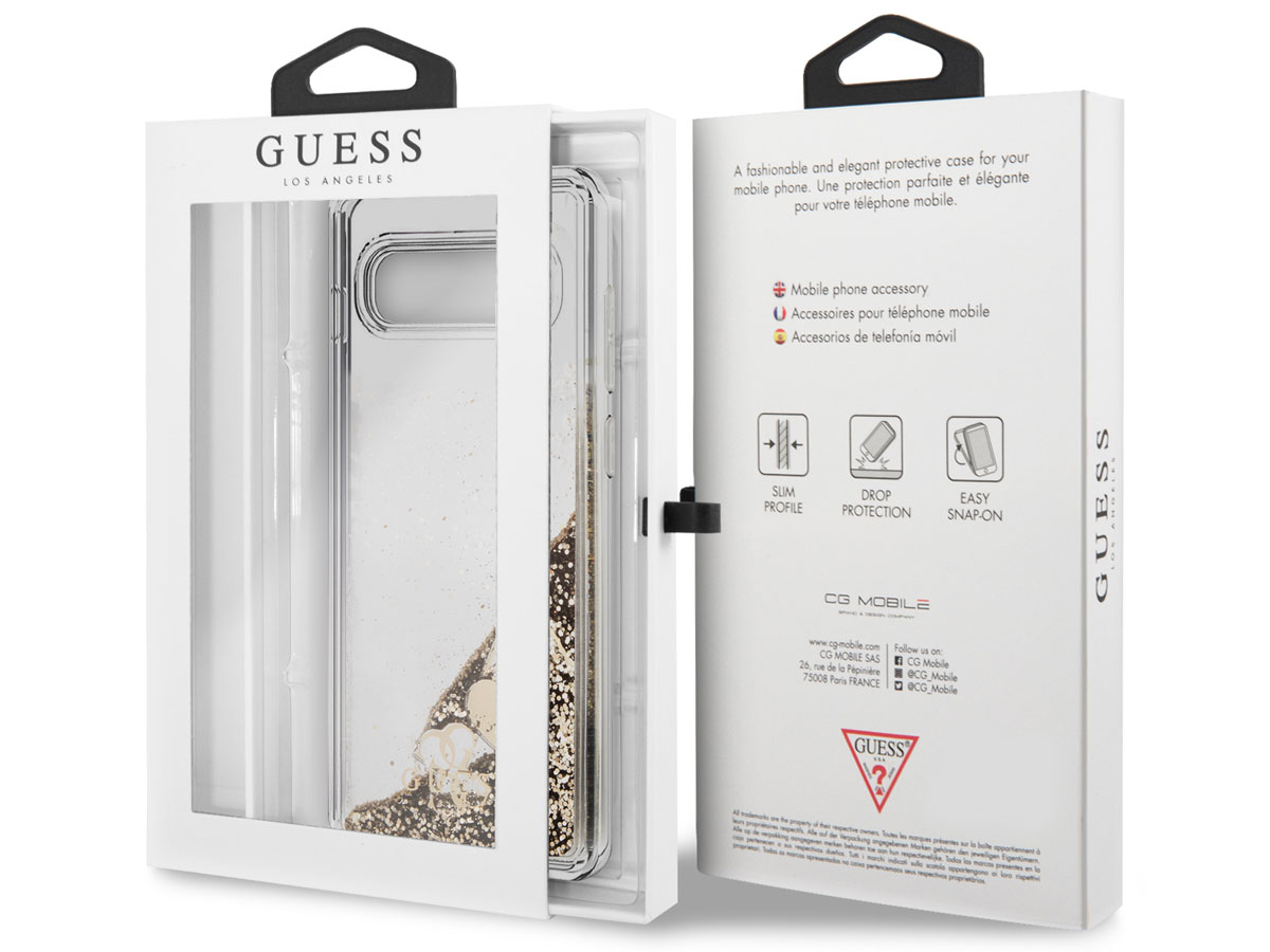 Guess Charms Liquid Glitter Case - Samsung Galaxy S10+ hoesje