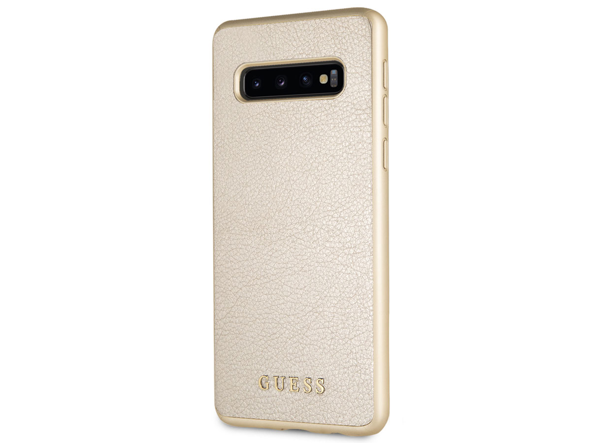 Guess Iridescent Case Goud - Samsung Galaxy S10+ hoesje