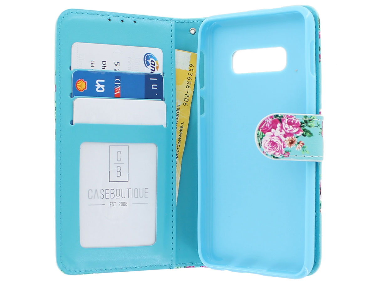 Bloemenprint Bookcase Blauw - Samsung Galaxy S10e hoesje