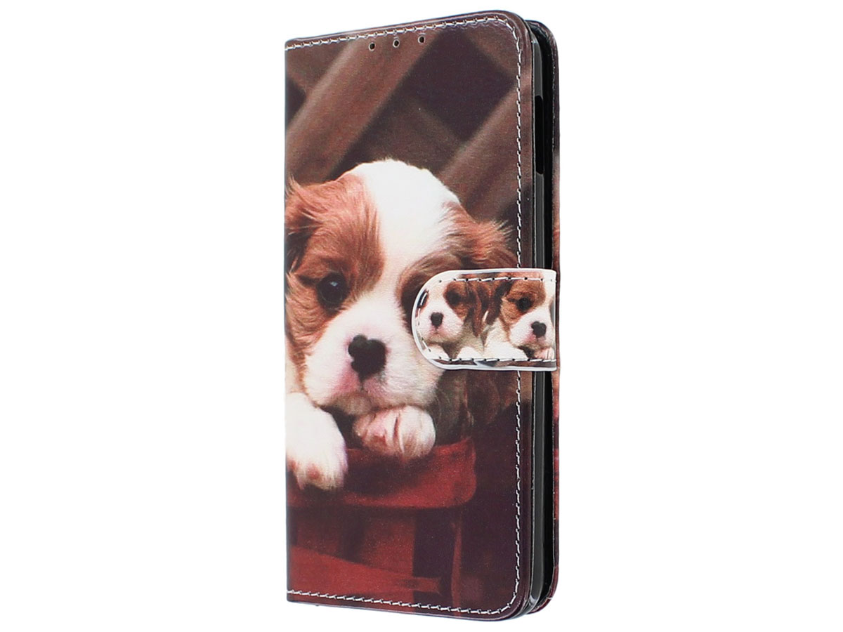 Hondje Puppy Bookcase | Samsung Galaxy S10e hoesje