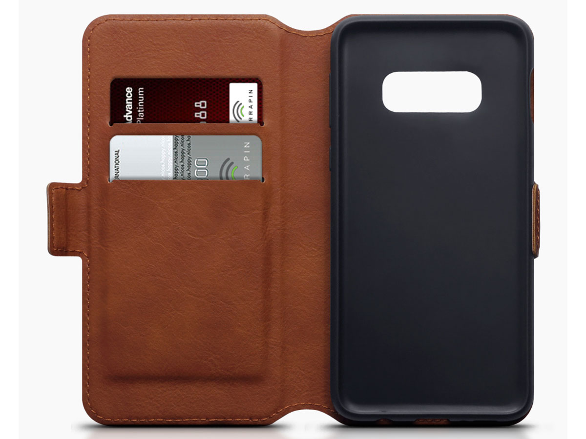 CaseBoutique Wallet Case Cognac Leer - Galaxy S10e hoesje