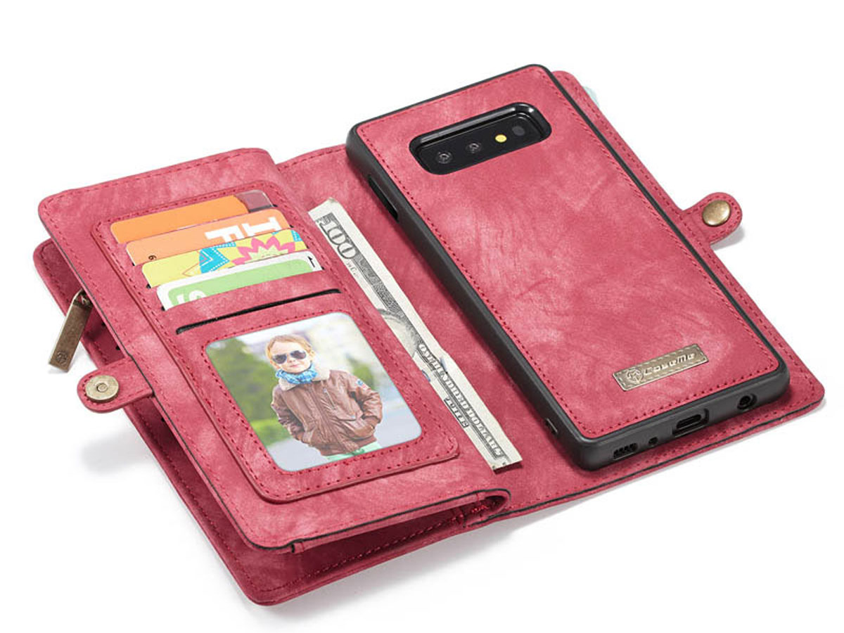 CaseMe 2in1 Wallet Ritsvak Case Rood - Samsung Galaxy S10e Hoesje