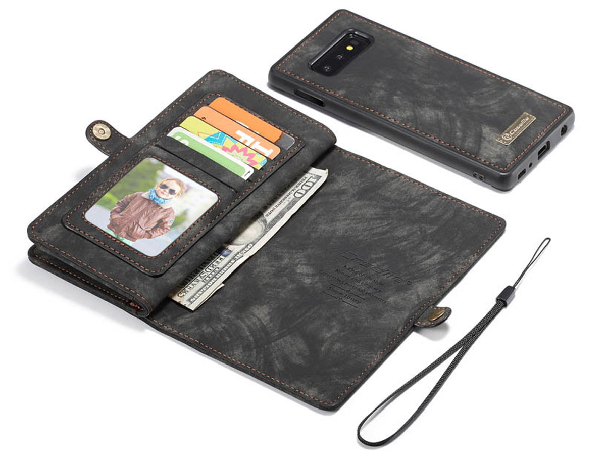 CaseMe 2in1 Wallet Ritsvak Case Zwart - Samsung Galaxy S10e Hoesje
