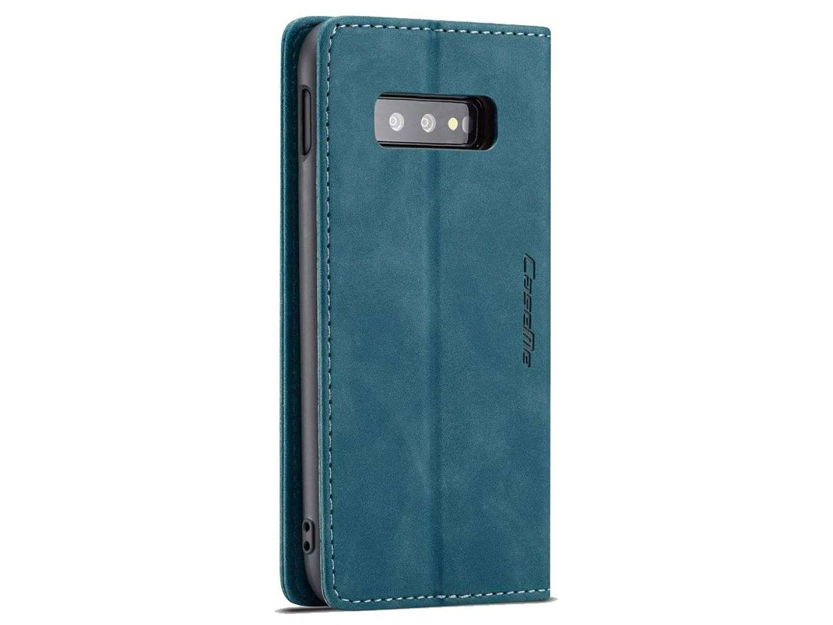 CaseMe Vintage BookCase Blauw - Samsung Galaxy S10e hoesje