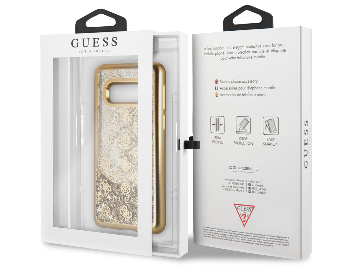 Guess Monogram Liquid Glitter Case - Samsung Galaxy S10e hoesje