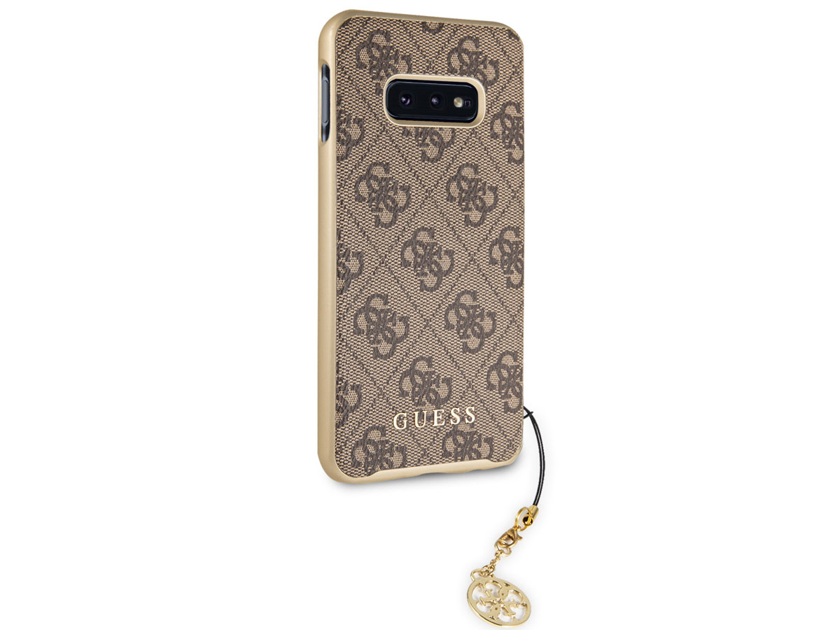 Guess Monogram Charm Case Bruin - Samsung Galaxy S10e hoesje