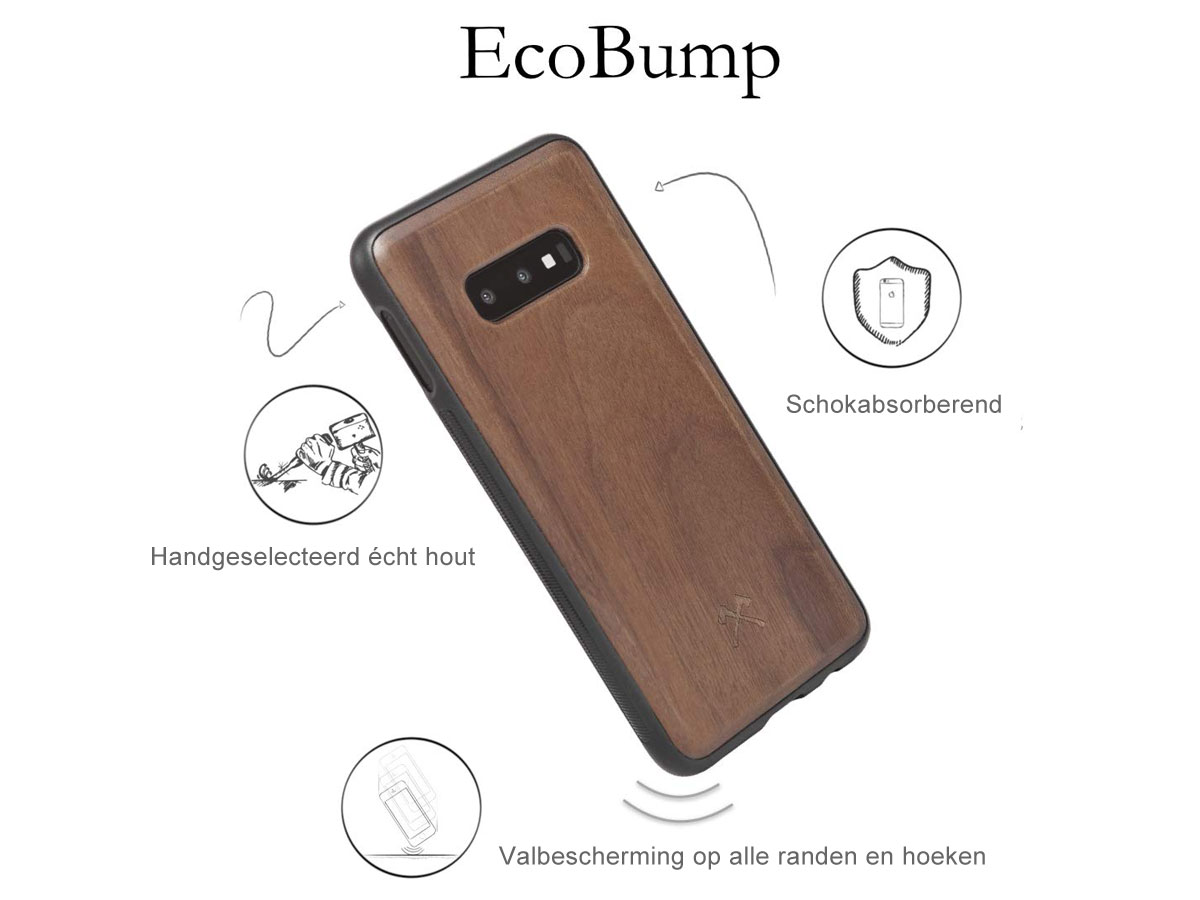 Woodcessories EcoBump Walnut - Samsung Galaxy S10e hoesje
