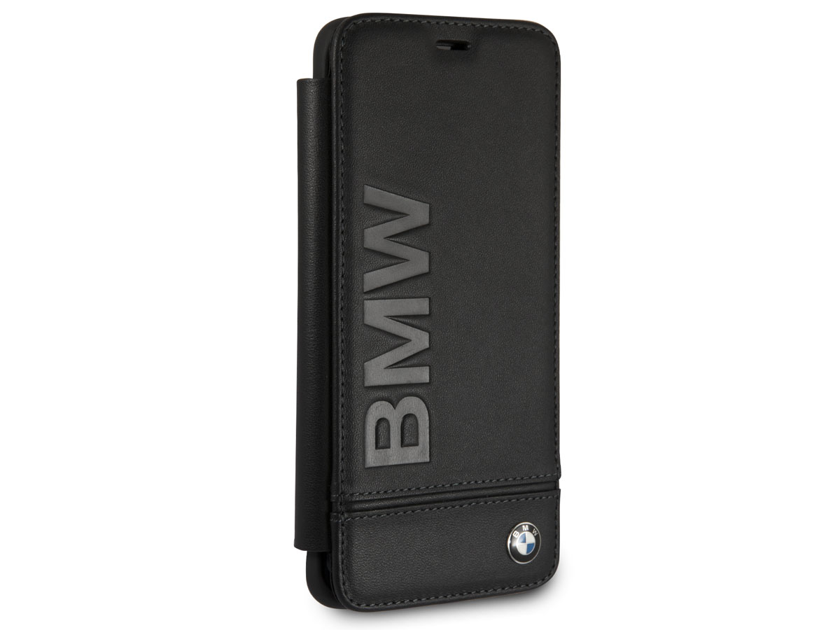BMW Logo Bookcase Zwart Leer - Samsung Galaxy S9 Hoesje