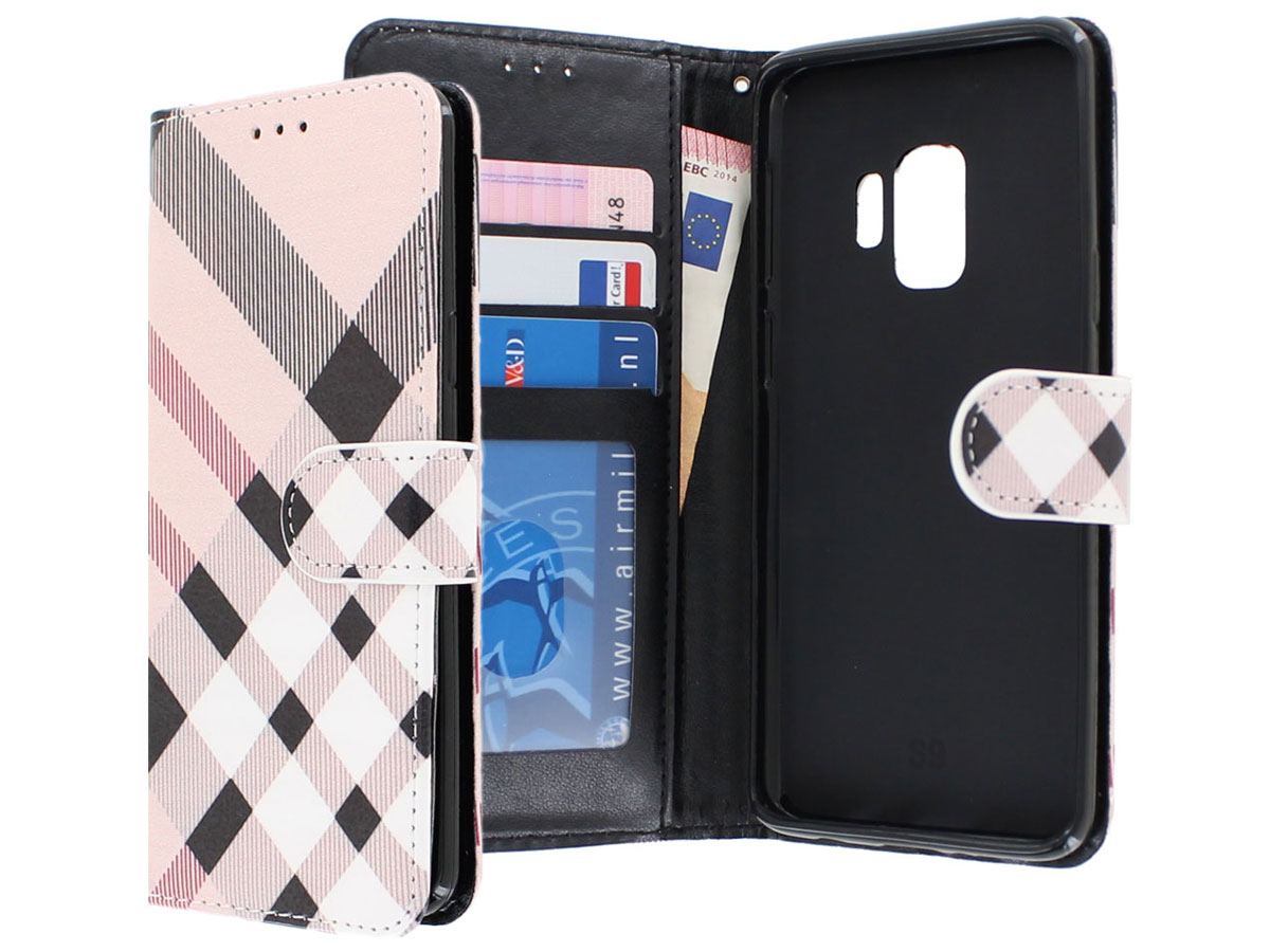 Ruitjes Bookcase Wallet - Samsung Galaxy S9 hoesje