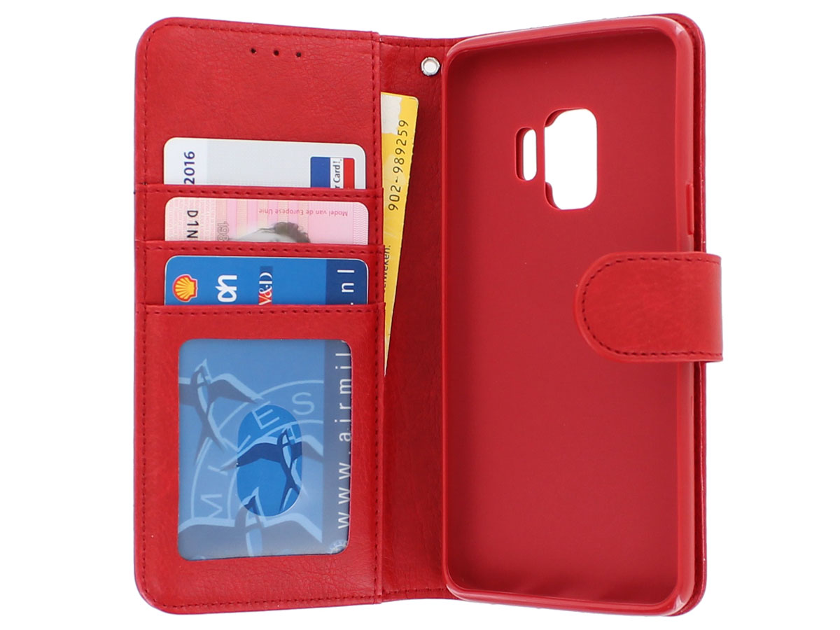 Bookcase Deluxe Rood - Samsung Galaxy S9 hoesje