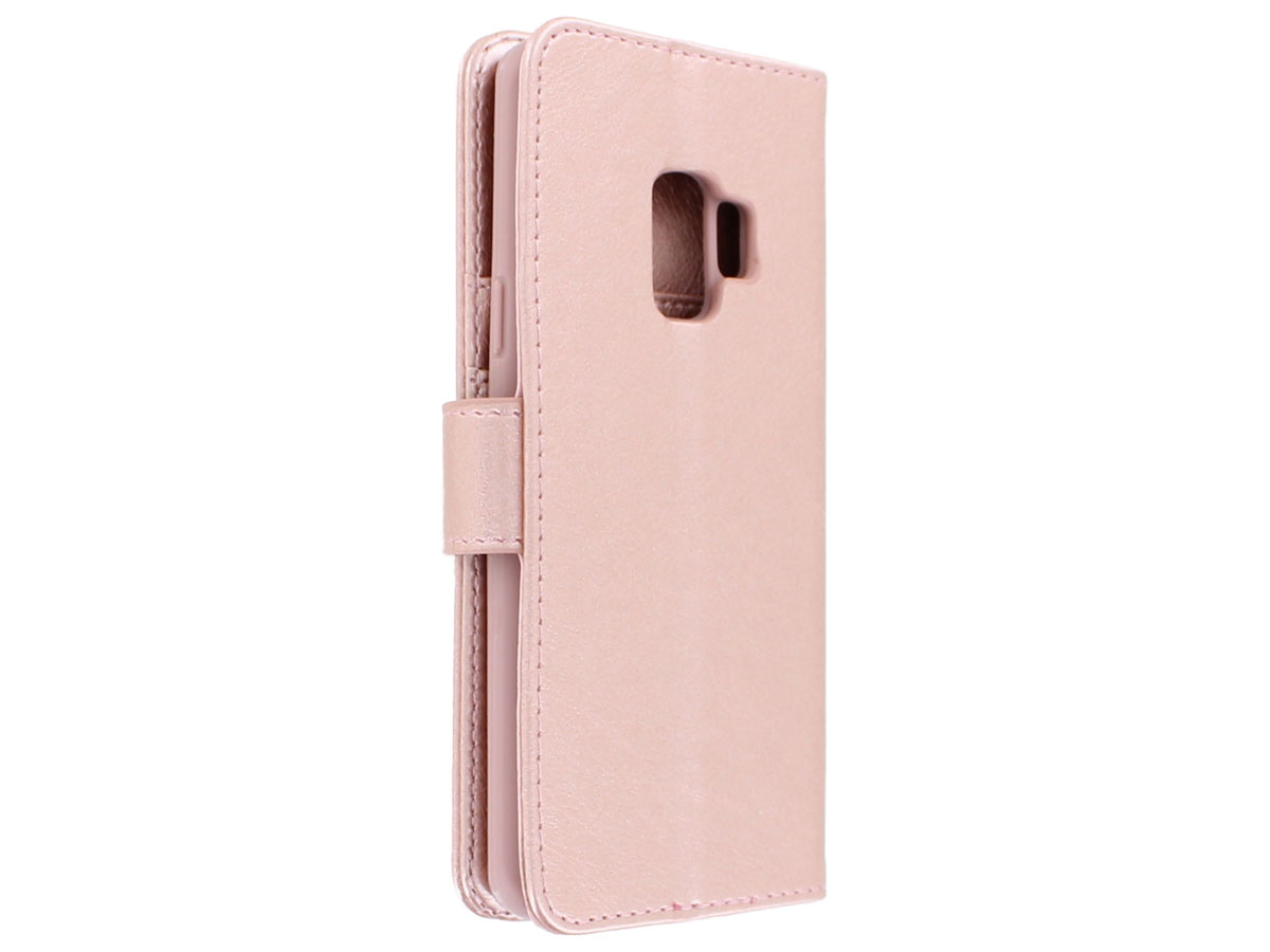 Bookcase Deluxe Rose Gold - Samsung Galaxy S9 hoesje