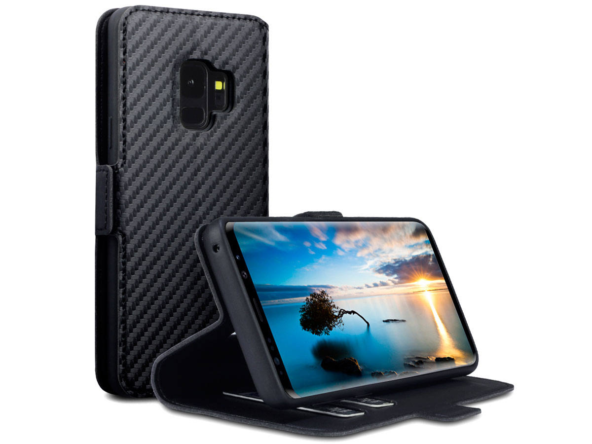 Covert Slim Bookcase Carbon - Samsung Galaxy S9 hoesje