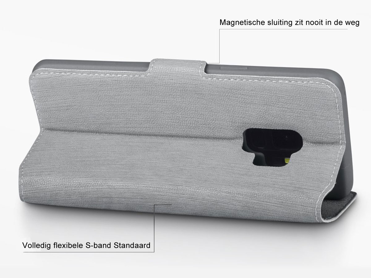 Covert Slim Bookcase Grijs - Samsung Galaxy S9 hoesje