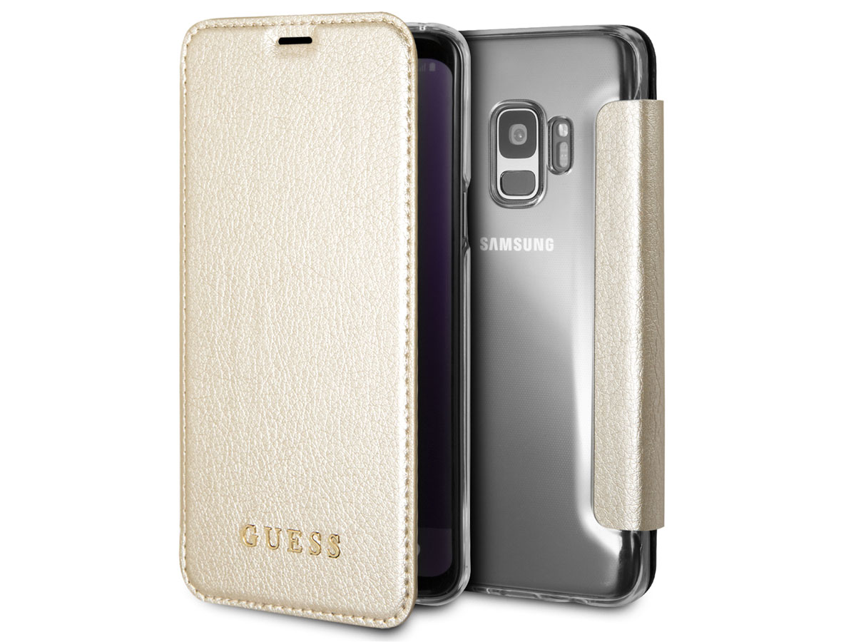 Guess Iridescent Bookcase Goud - Galaxy S9 hoesje