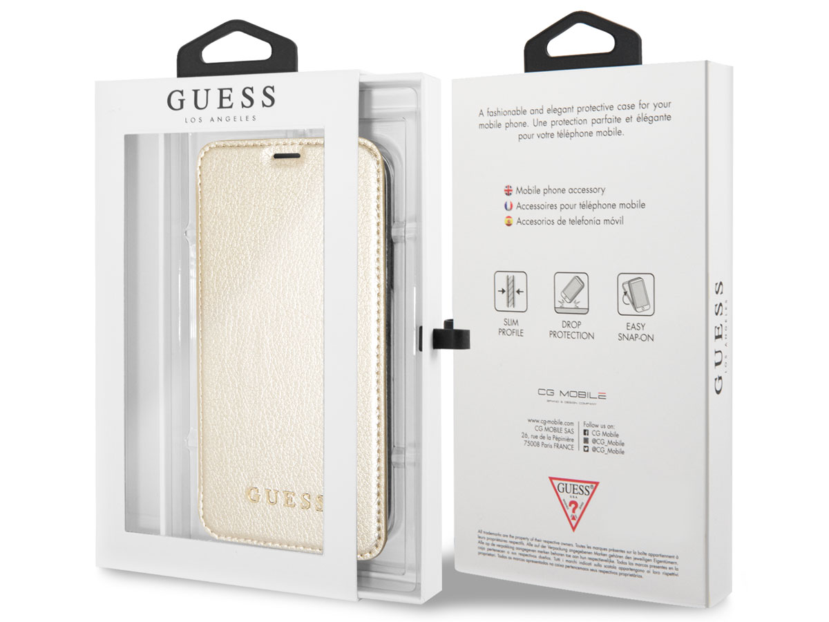 Guess Iridescent Bookcase Goud - Galaxy S9 hoesje