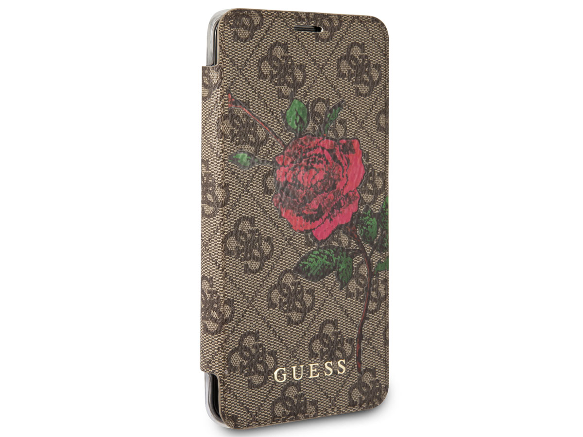 Guess Rose Bookcase Bruin - Samsung Galaxy S9 hoesje