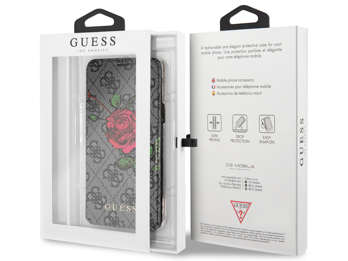 Guess Rose Bookcase Grijs - Samsung Galaxy S9 hoesje