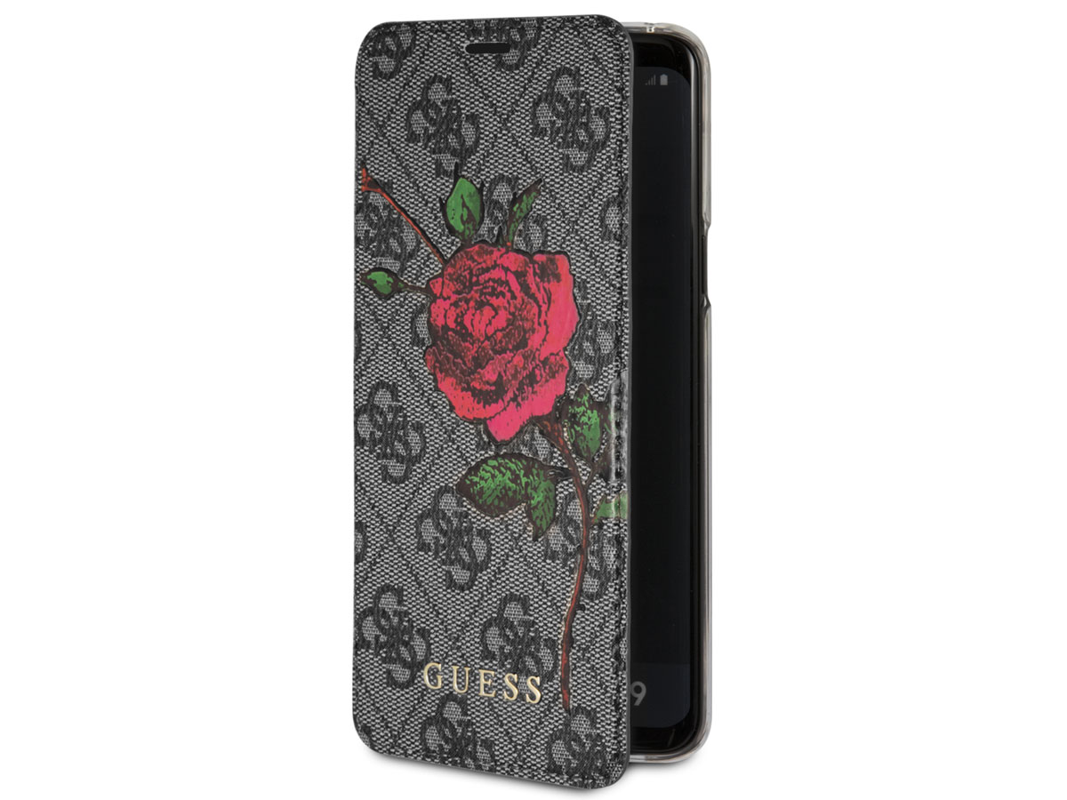 Guess Rose Bookcase Grijs - Samsung Galaxy S9 hoesje