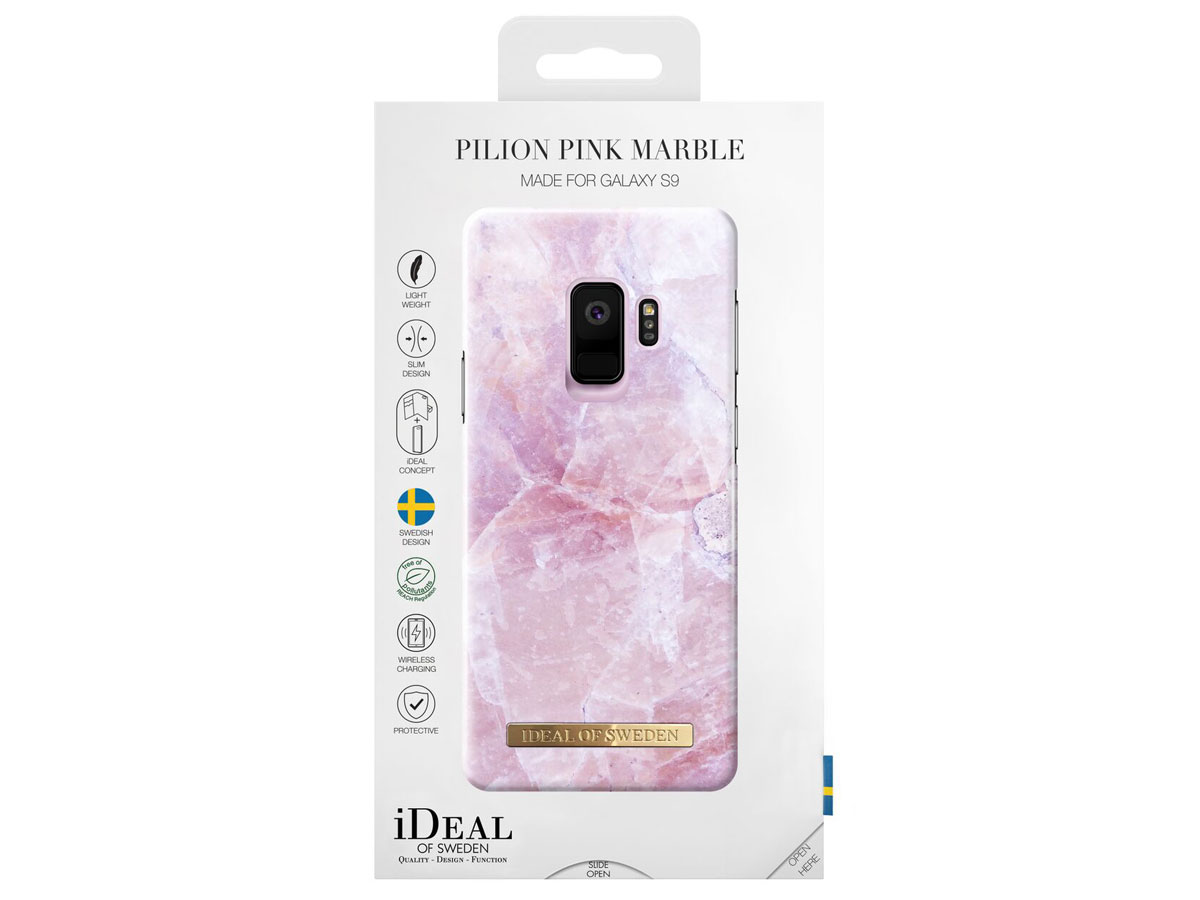 iDeal of Sweden Pilion Pink Marble - Galaxy S9 hoesje