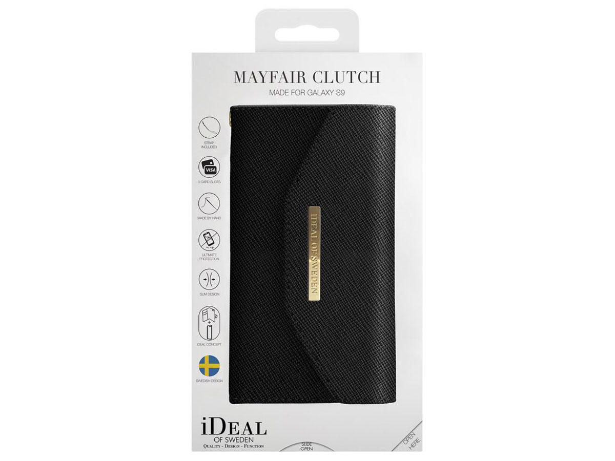 iDeal of Sweden Mayfair Clutch Zwart - Galaxy S9 hoesje