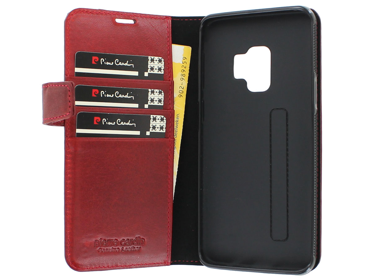 Pierre Cardin Bookcase Rood - Galaxy S9 Hoesje Leer