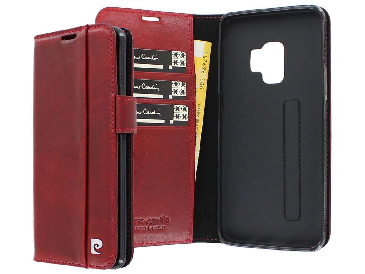 Pierre Cardin Bookcase Rood - Galaxy S9 Hoesje Leer