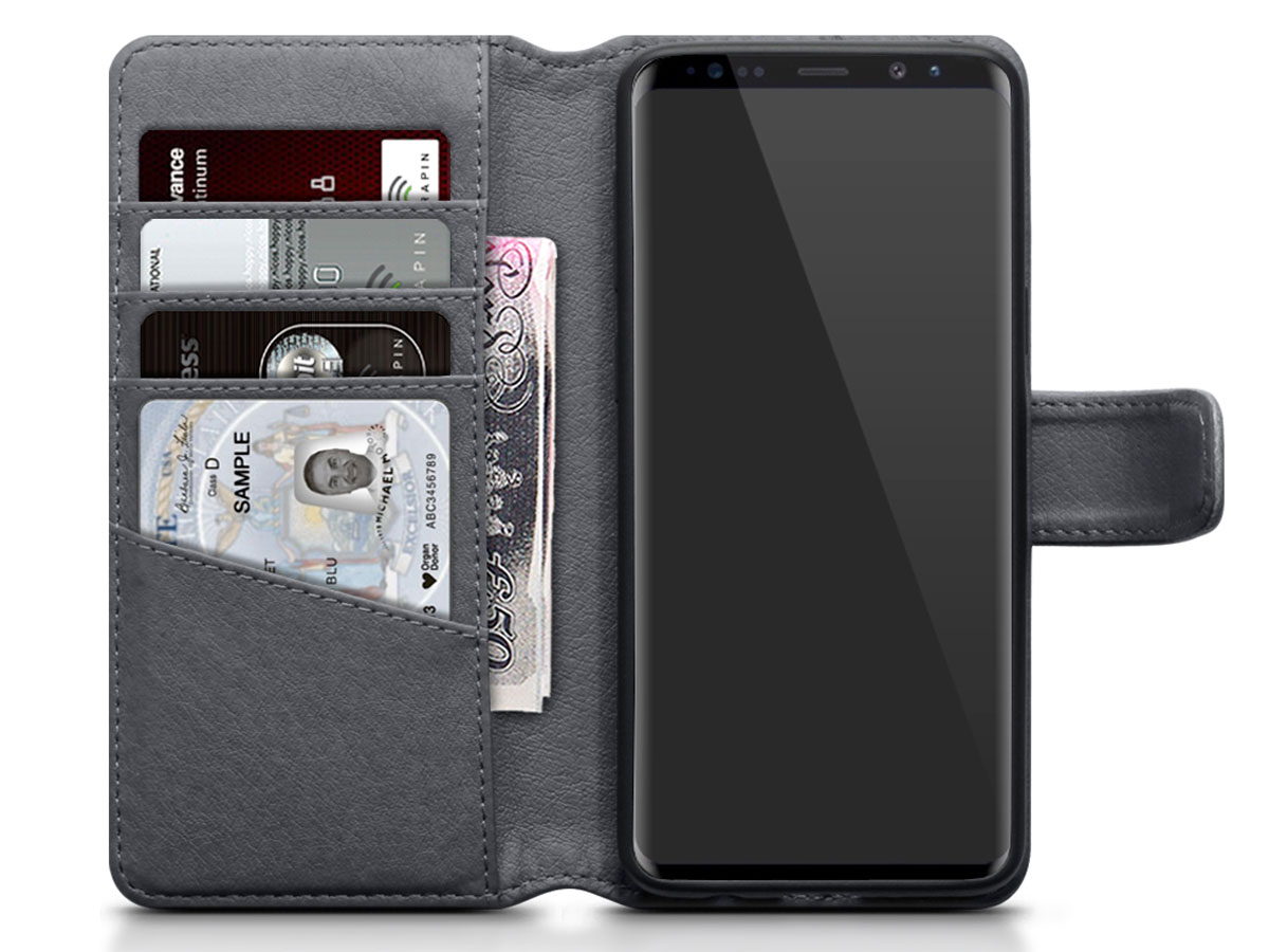 CaseBoutique Case Grijs Leer - Samsung Galaxy S9 hoesje