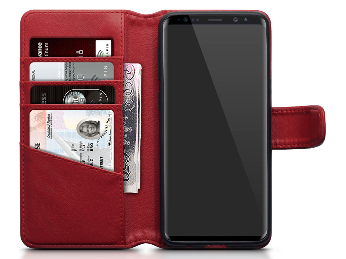 CaseBoutique Case Rood Leer - Samsung Galaxy S9 hoesje