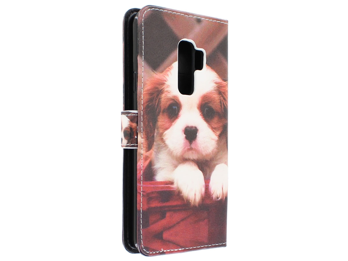Puppy Dog Bookcase Wallet - Samsung Galaxy S9+ hoesje