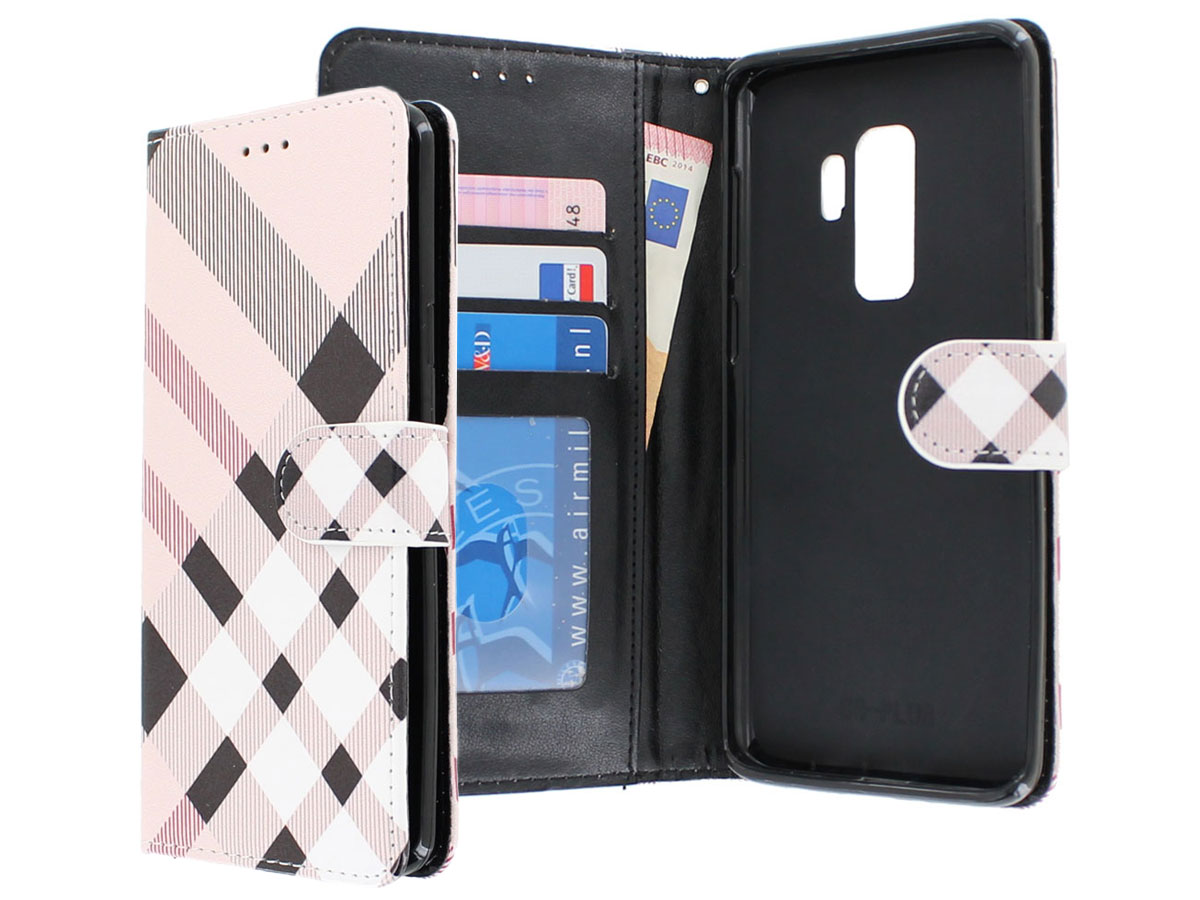 Ruitjes Bookcase Wallet - Samsung Galaxy S9+ hoesje