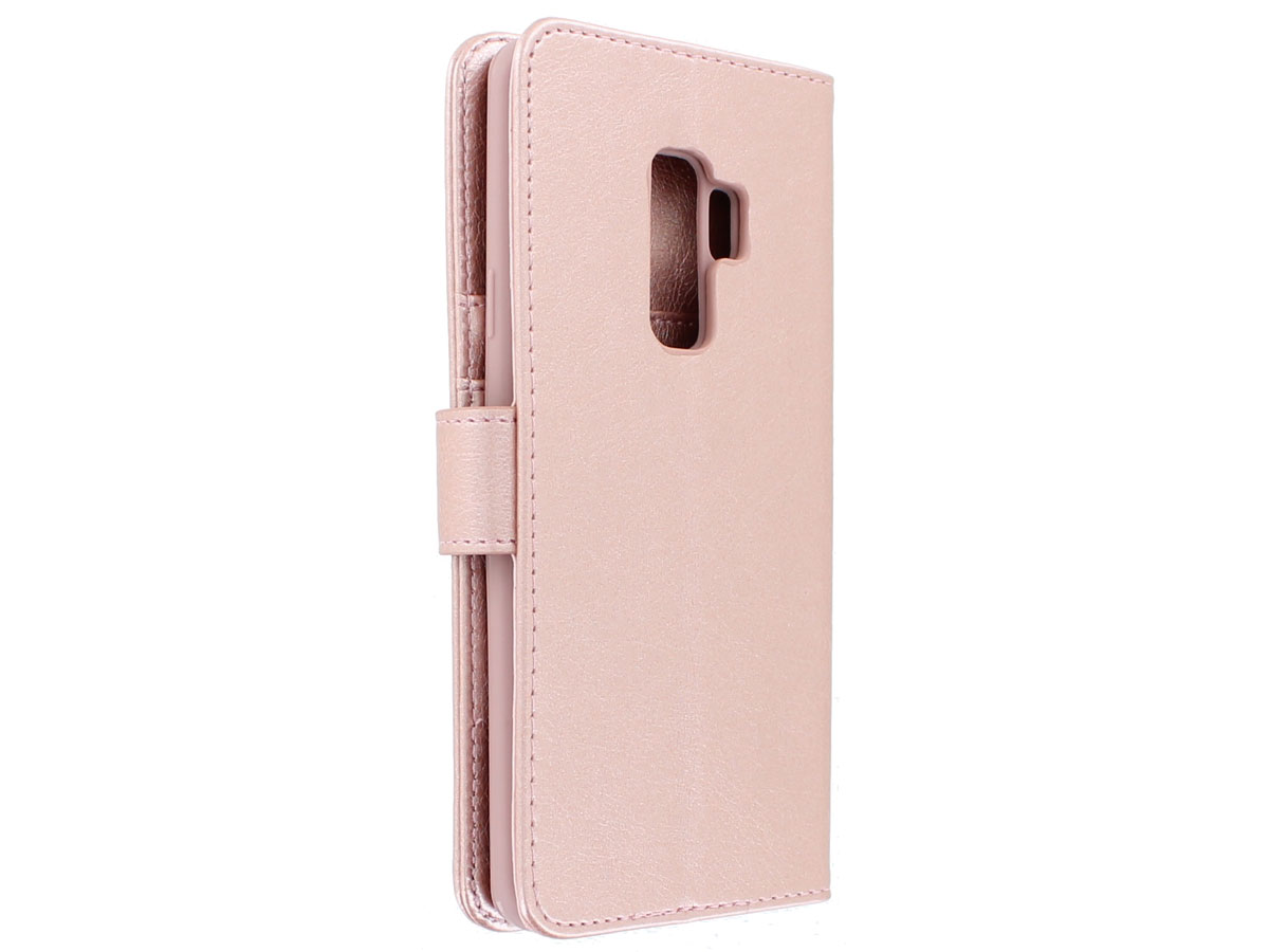 Bookcase Deluxe Rose Goud - Samsung Galaxy S9+ hoesje