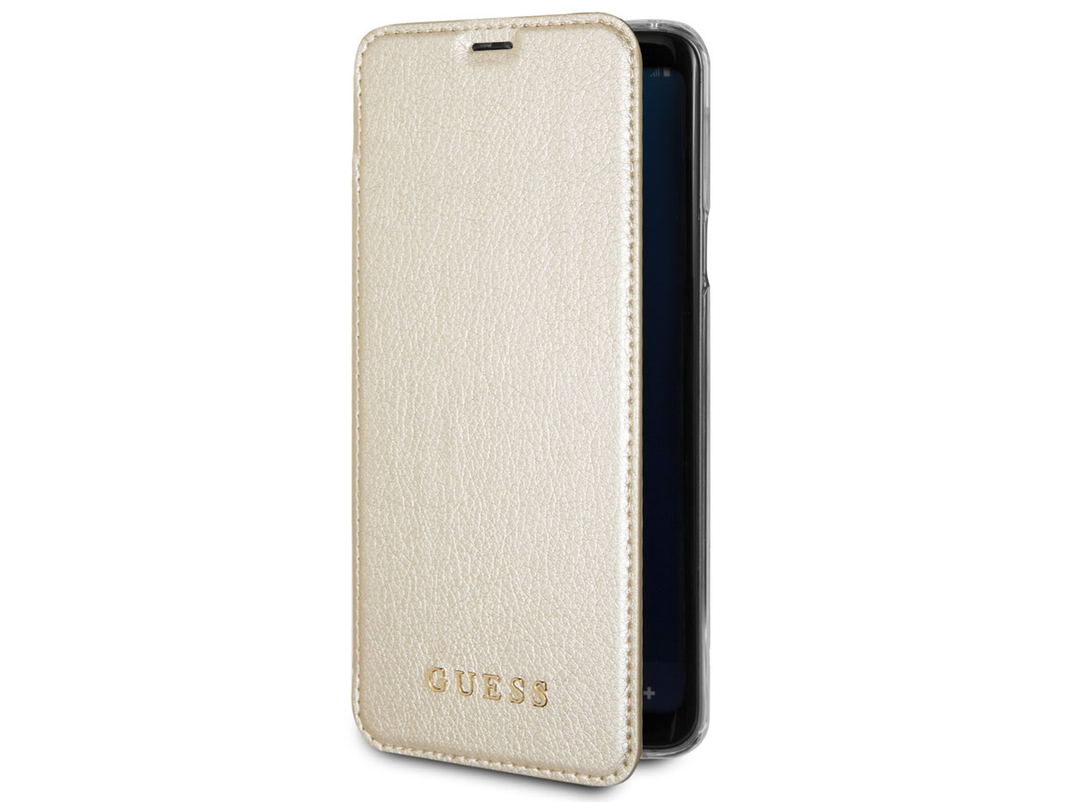 Guess Iridescent Bookcase Goud - Galaxy S9+ hoesje