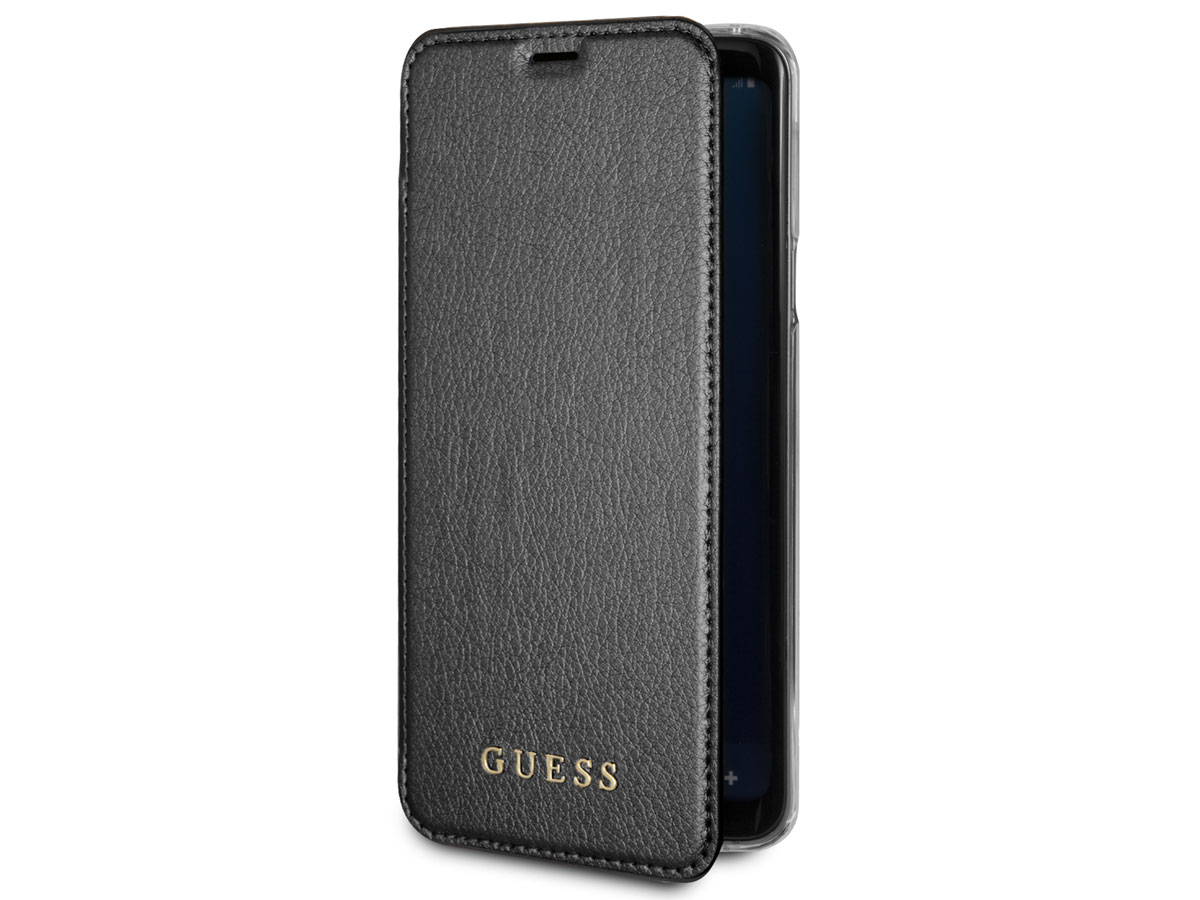 Guess Iridescent Bookcase Zwart - Galaxy S9+ hoesje