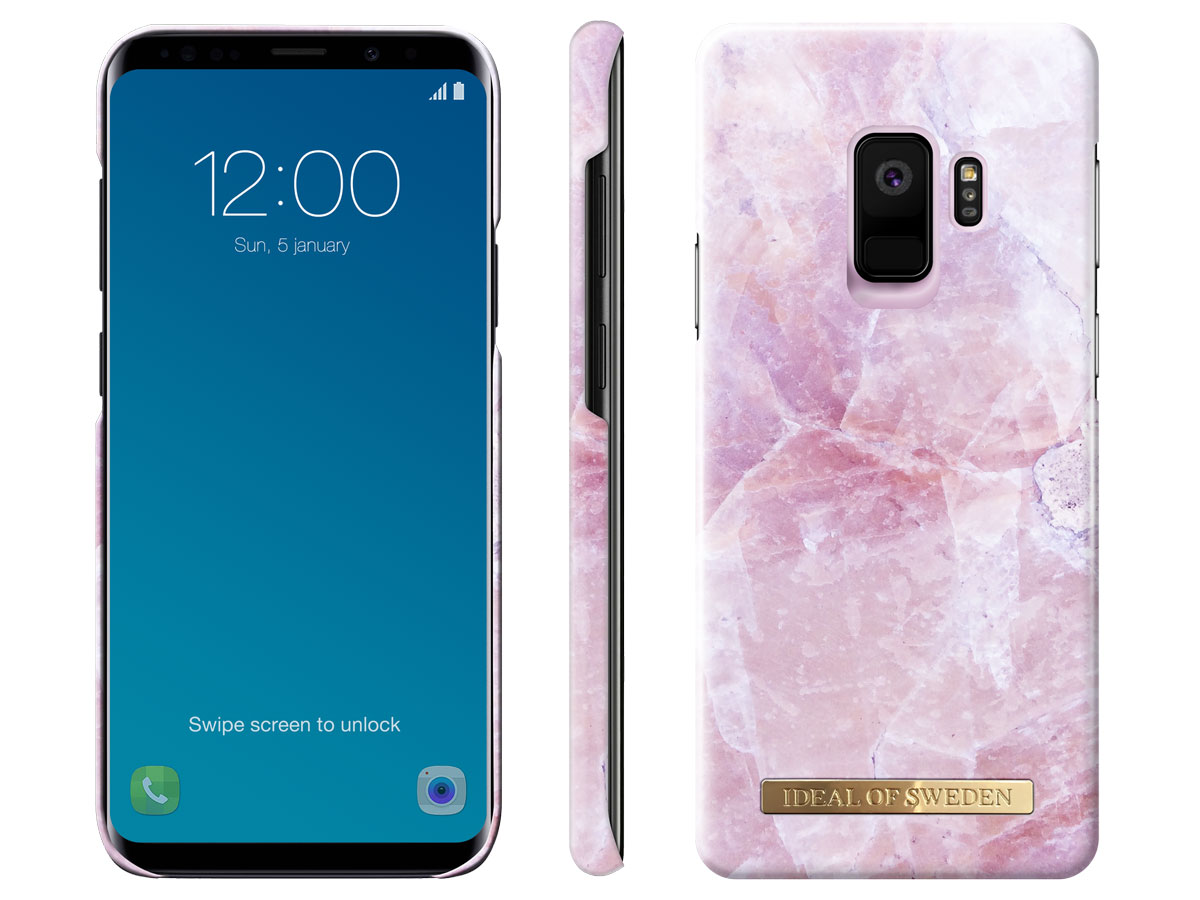 iDeal of Sweden Pilion Pink Marble - Galaxy S9+ hoesje