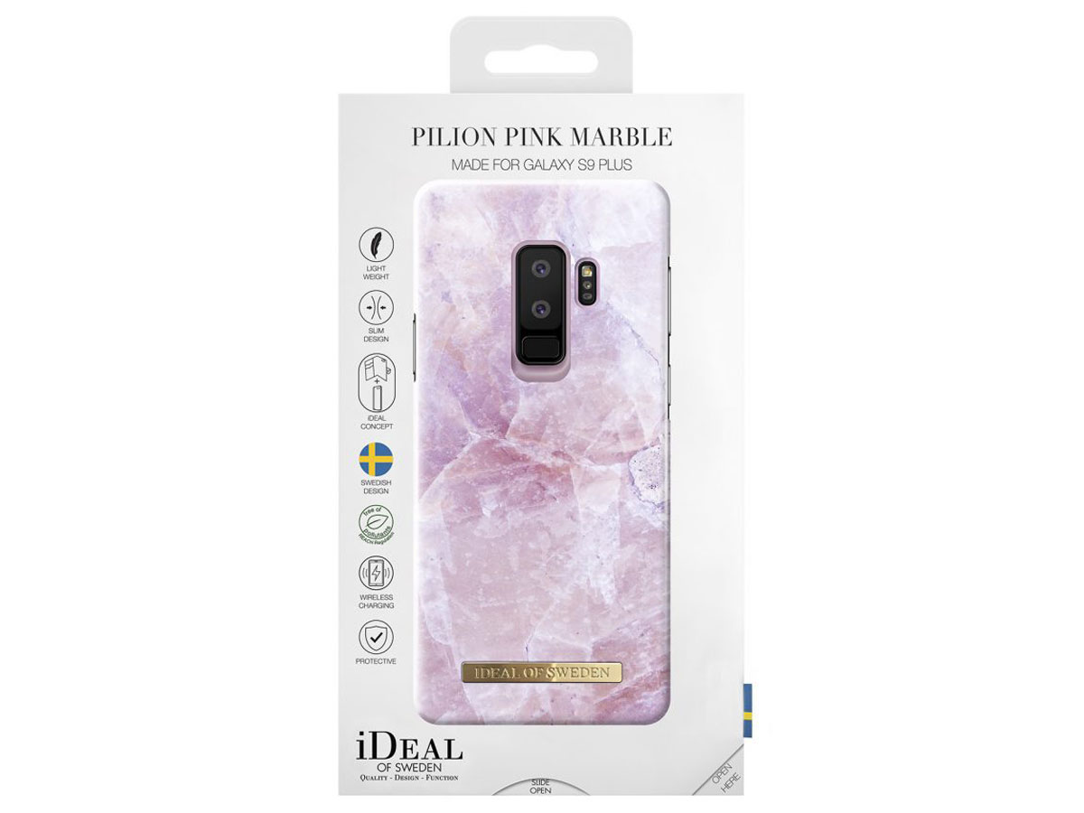 iDeal of Sweden Pilion Pink Marble - Galaxy S9+ hoesje