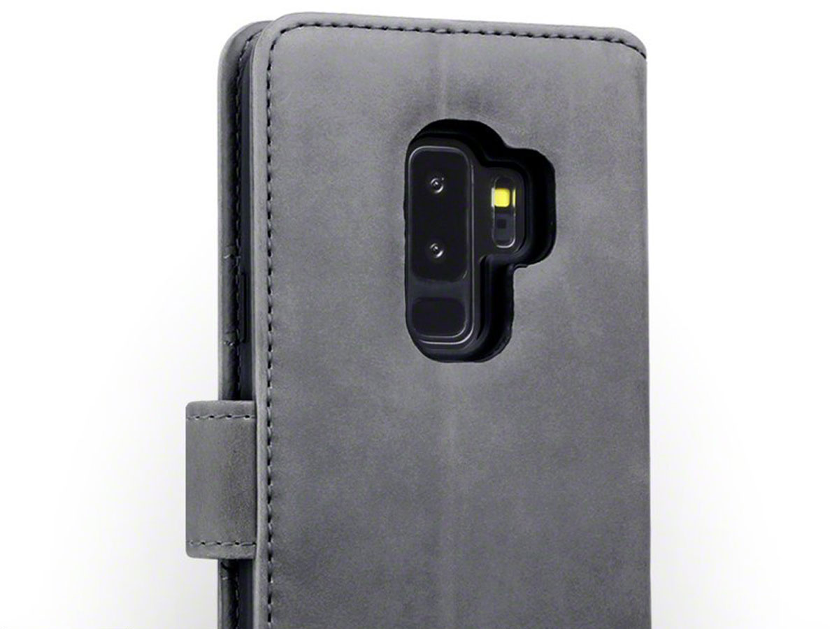CaseBoutique Case Grijs Leer - Samsung Galaxy S9+ hoesje