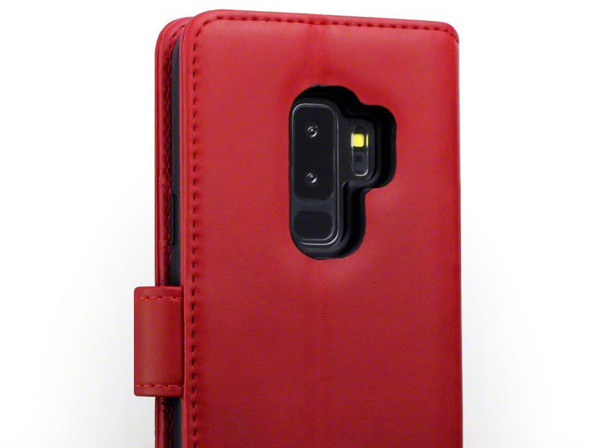 CaseBoutique Case Rood Leer - Samsung Galaxy S9+ hoesje
