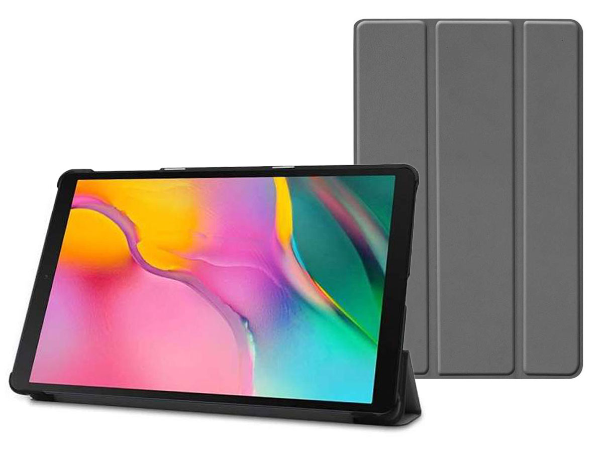 Smart Tri-Fold Bookcase Grijs - Samsung Galaxy Tab A 10.1 (2019) Hoesje