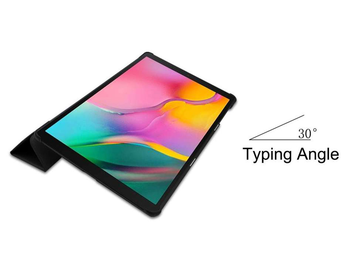Smart Tri-Fold Bookcase Zwart - Samsung Galaxy Tab A 10.1 (2019) Hoesje