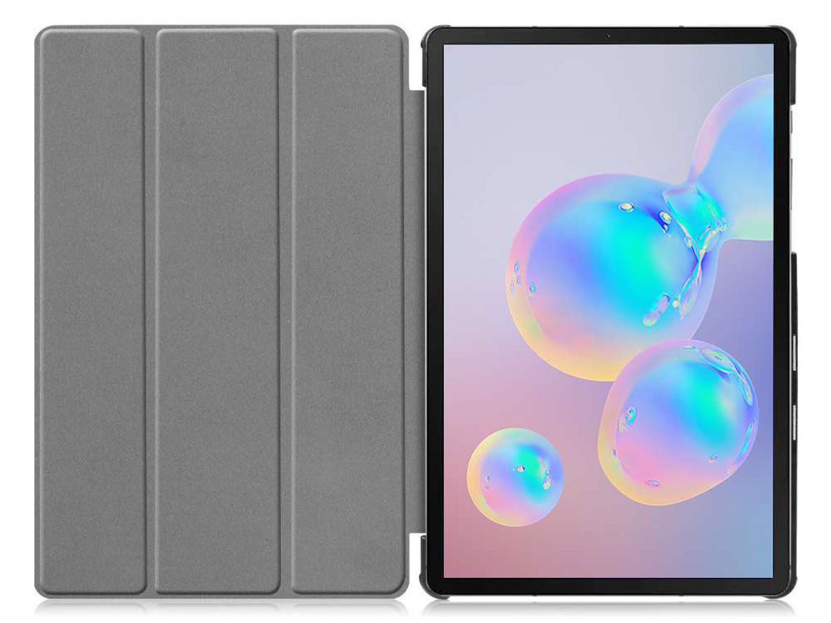 Smart Tri-Fold Bookcase Grijs - Samsung Galaxy Tab S6 Hoesje