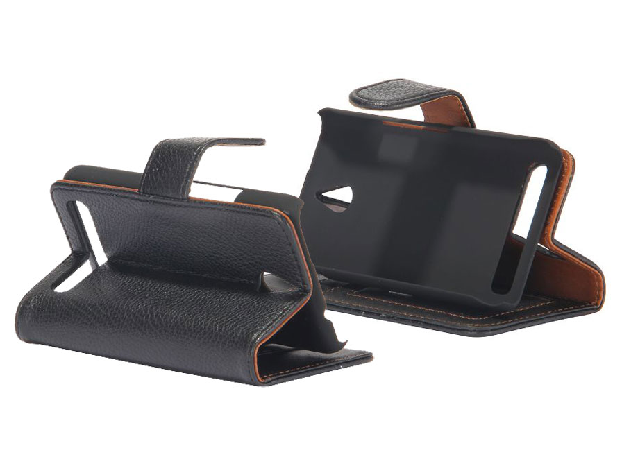 Business Leather Wallet Case - Hoesje voor Sony Xperia E1