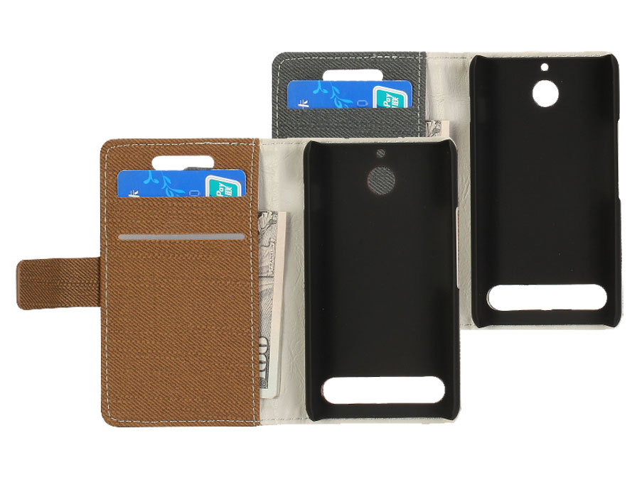 Canvas Wallet Case - Hoesje voor Sony Xperia E1