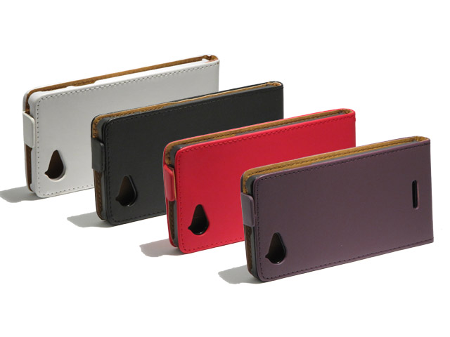 Slim Elegant Leather Case voor Sony Xperia L